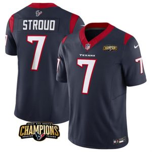 Men Houston Texans #7 C.J. Stroud Navy 2023 F.U.S.E. AFC South Champions Patch Vapor Untouchable Limited Football Stitched Jersey