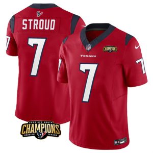 Men Houston Texans #7 C.J. Stroud Red 2023 F.U.S.E. AFC South Champions Patch Vapor Untouchable Limited Football Stitched Jersey