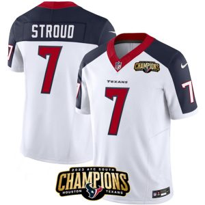 Men Houston Texans #7 C.J. Stroud White/Navy 2023 F.U.S.E. Vapor Untouchable Limited Football Stitched Jersey