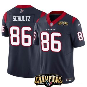 Men Houston Texans #86 Dalton Schultz Navy 2023 F.U.S.E. AFC South Champions Patch Vapor Untouchable Limited Football Stitched Jersey