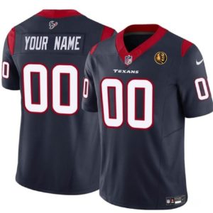 Men Houston Texans Active Player Custom Navy 2023 F.U.S.E. With John Madden Patch Vapor Limited Football Stitched Jersey