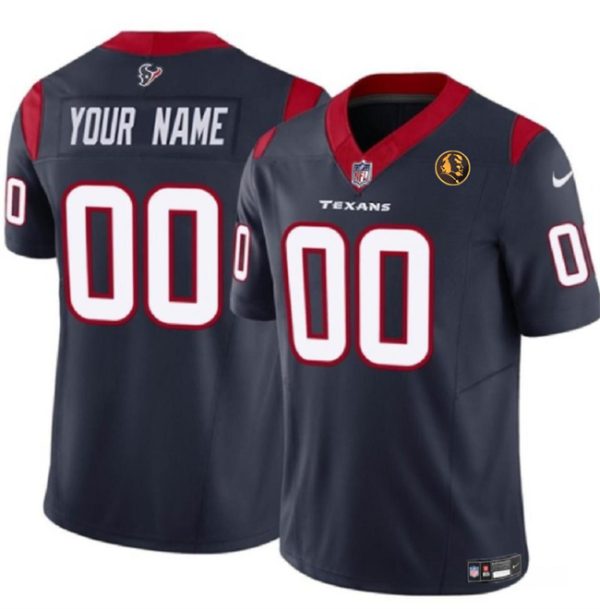 Men Houston Texans Active Player Custom Navy 2023 F.U.S.E. With John Madden Patch Vapor Limited Football Stitched Jersey