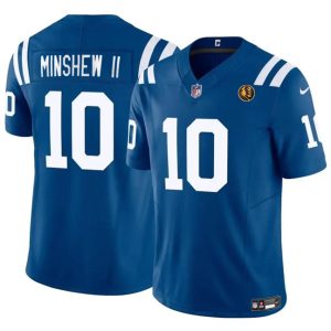 Men Indianapolis Colts #10 Gardner Minshew Blue 2023 F.U.S.E. With John Madden Patch Vapor Limited Football Stitched Jersey