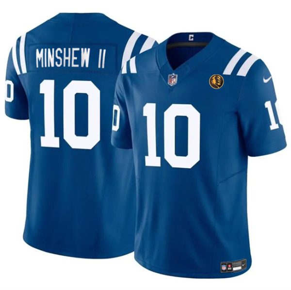 Men Indianapolis Colts #10 Gardner Minshew Blue 2023 F.U.S.E. With John Madden Patch Vapor Limited Football Stitched Jersey