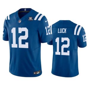 Men Indianapolis Colts #12 Andrew Luck Blue 2023 F.U.S.E 40th Anniversary Vapor Untouchable Football Stitched Jersey