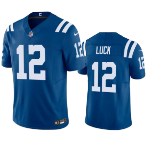 Men Indianapolis Colts #12 Andrew Luck Blue 2023 F.U.S.E Vapor Untouchable Stitched Football Jersey