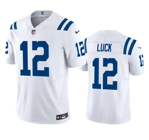 Men Indianapolis Colts #12 Andrew Luck White 2023 F.U.S.E Vapor Untouchable Stitched Football Jersey