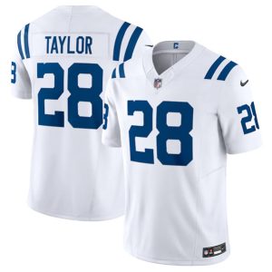 Men Indianapolis Colts #28 Jonathan Taylor White 2023 F.U.S.E Vapor Untouchable Stitched Football Jersey