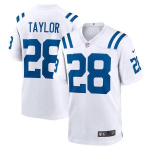 Men Indianapolis Colts #28 Jonathan Taylor White Stitched Football Jersey