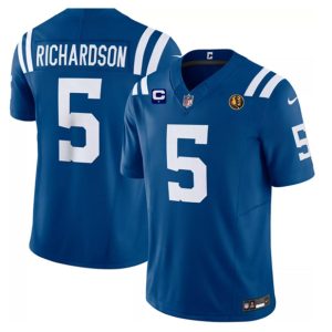 Men Indianapolis Colts #5 Anthony Richardson Blue 2023 F.U.S.E. 1-star C Patch And With John Madden Patch Vapor Limited Football Stitched Jersey