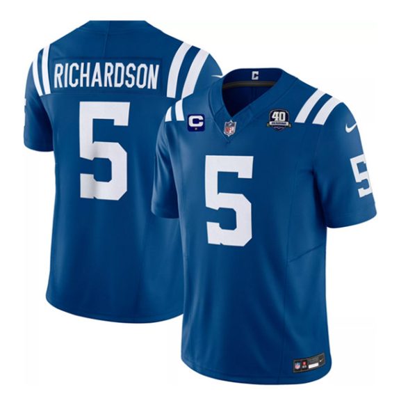 Men Indianapolis Colts #5 Anthony Richardson Blue 2023 F.U.S.E. 40th Anniversary With 1-Star C Patch Vapor Untouchable Limited Stitched Jersey