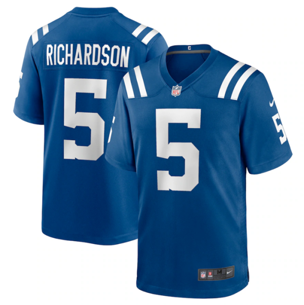 Men Indianapolis Colts #5 Anthony Richardson Blue Stitched Game Jersey