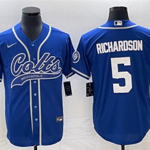 Men Indianapolis Colts #5 Anthony Richardson Royal Cool Base Stitched Baseball Jersey