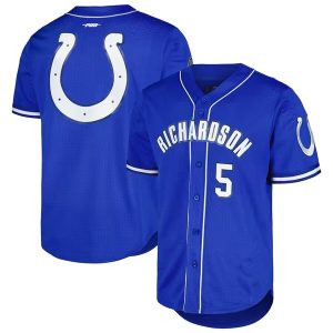 Men Indianapolis Colts #5 Anthony Richardson Royal Stitched Baseball Jersey