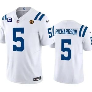 Men Indianapolis Colts #5 Anthony Richardson White 2023 F.U.S.E. 1-star C Patch And With John Madden Patch Vapor Limited Football Stitched Jersey