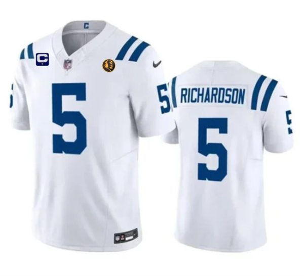 Men Indianapolis Colts #5 Anthony Richardson White 2023 F.U.S.E. 1-star C Patch And With John Madden Patch Vapor Limited Football Stitched Jersey