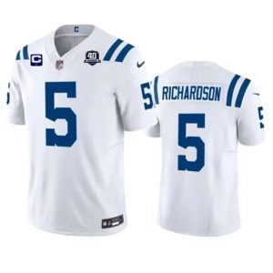 Men Indianapolis Colts #5 Anthony Richardson White 2023 F.U.S.E. 40th Anniversary With 1-Star C Patch Vapor Untouchable Limited Stitched Jersey