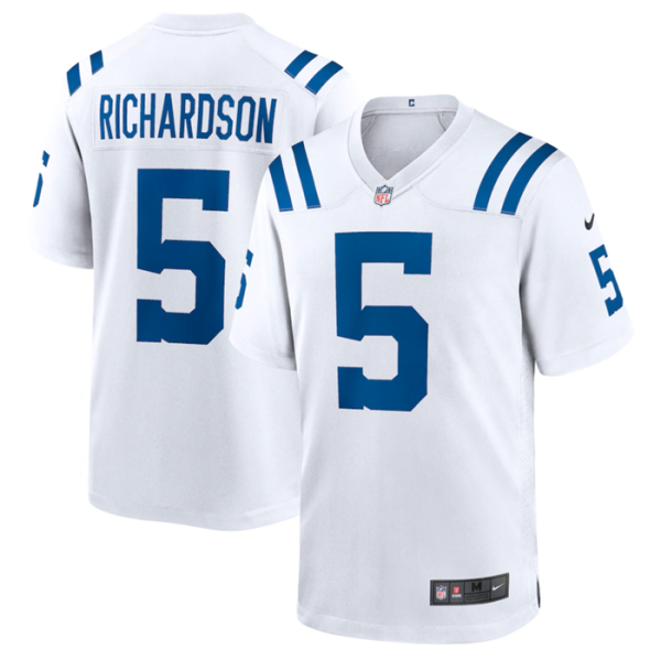 Men Indianapolis Colts #5 Anthony Richardson White Stitched Game Jersey