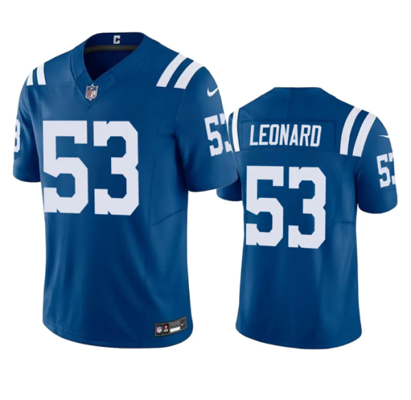 Men Indianapolis Colts #53 Shaquille Leonard Blue 2023 F.U.S.E Vapor Untouchable Stitched Football Jersey