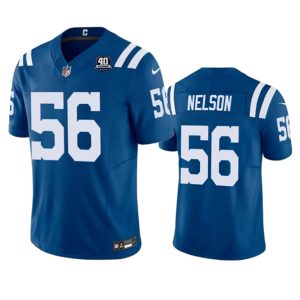 Men Indianapolis Colts #56 Quenton Nelson Blue 2023 F.U.S.E 40th Anniversary Vapor Untouchable Football Stitched Jersey