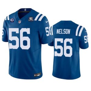 Men Indianapolis Colts #56 Quenton Nelson Blue 2023 F.U.S.E. 40th Anniversary With 1-Star C Patch Vapor Untouchable Limited Football Stitched Jersey