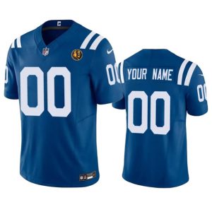 Men Indianapolis Colts Active Player Custom Blue 2023 F.U.S.E. With John Madden Patch Vapor Limited Football Stitched Jersey