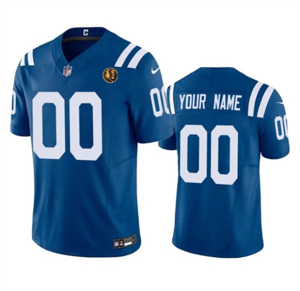 Men Indianapolis Colts Active Player Custom Blue 2023 F.U.S.E. With John Madden Patch Vapor Limited Football Stitched Jersey