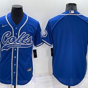 Men Indianapolis Colts Blank Royal Cool Base Stitched Baseball Jersey