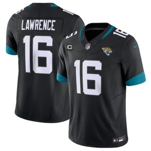 Men Jacksonville Jaguars #16 Trevor Lawrence Black 2023 F.U.S.E With 3-Star C Patch Vapor Untouchable Limited Stitched Jersey