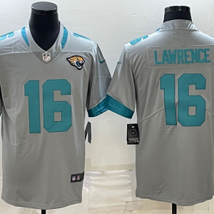 Men Jacksonville Jaguars #16 Trevor Lawrence Silver Stitched Jersey