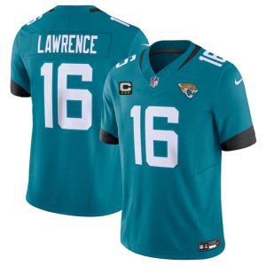 Men Jacksonville Jaguars #16 Trevor Lawrence Teal 2023 F.U.S.E With 3- Star C Patch Vapor Untouchable Limited Football Stitched Jersey