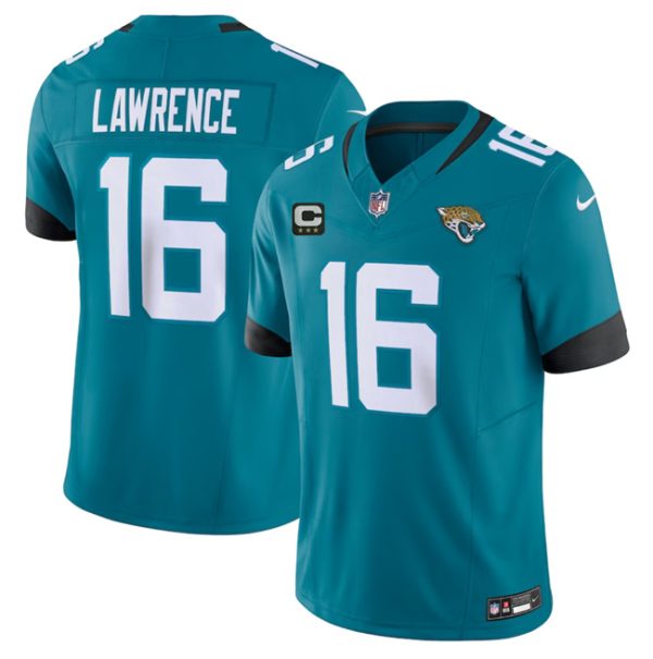 Men Jacksonville Jaguars #16 Trevor Lawrence Teal 2023 F.U.S.E With 3- Star C Patch Vapor Untouchable Limited Football Stitched Jersey