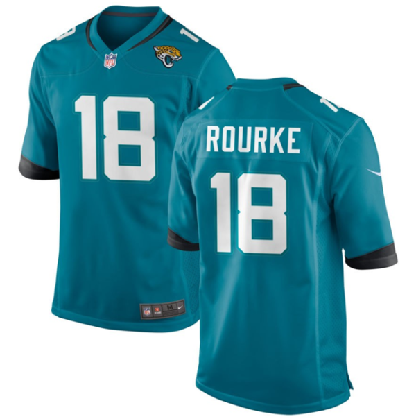 Men Jacksonville Jaguars #18 Nathan Rourke Teal Stitched Game Jersey