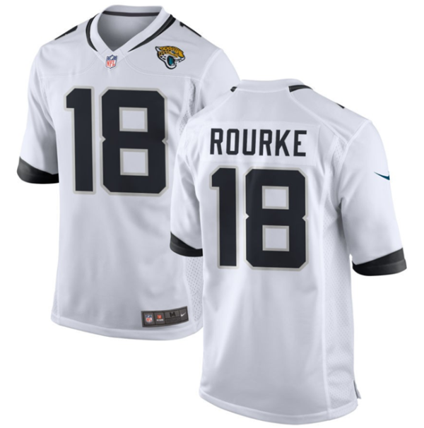 Men Jacksonville Jaguars #18 Nathan Rourke White Stitched Game Jersey