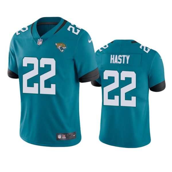 Men Jacksonville Jaguars #22 JaMycal Hasty Teal Vapor Untouchable Limited Stitched Jersey