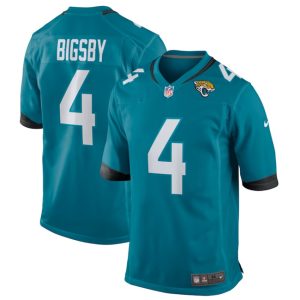 Men Jacksonville Jaguars #4 Tank Bigsby Teal Football Stitched Jersey