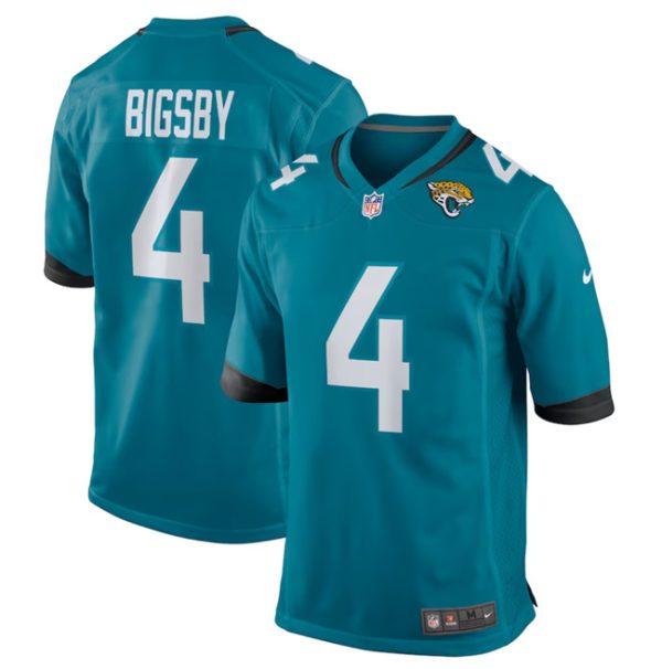 Men Jacksonville Jaguars #4 Tank Bigsby Teal Football Stitched Jersey