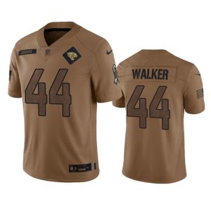 Men Jacksonville Jaguars #44 Travon Walker 2023 Brown Salute To Service Vapor Untouchable Limited Football Stitched Jersey