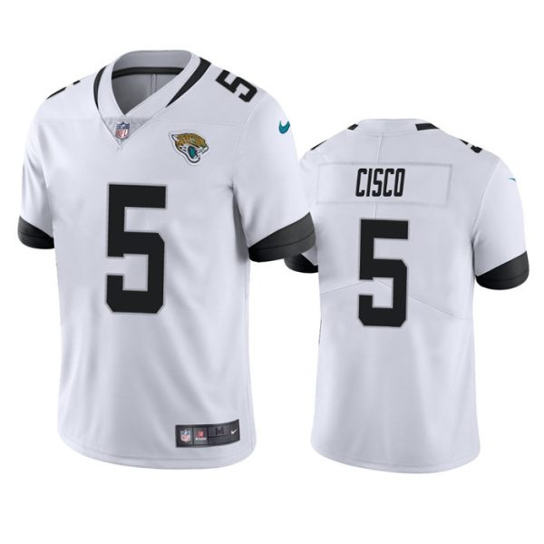 Men Jacksonville Jaguars #5 Andre Cisco White Vapor Untouchable Limited Stitched Jersey