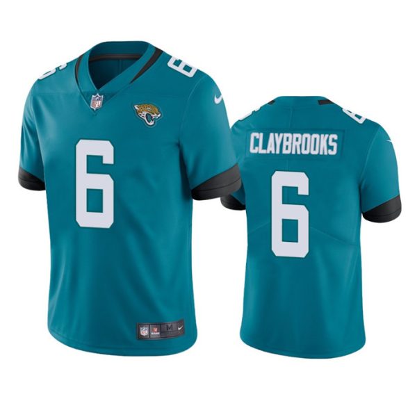 Men Jacksonville Jaguars #6 Chris Claybrooks Teal Vapor Untouchable Limited Stitched Jersey