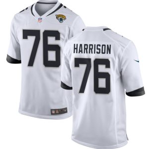 Men Jacksonville Jaguars #76 Anton Harrison White 2023 Draft Stitched Game Jersey