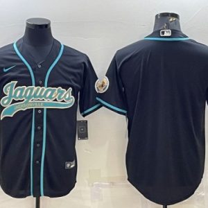 Men Jacksonville Jaguars Blank Black With Patch Cool Base Stitched Baseball Jersey