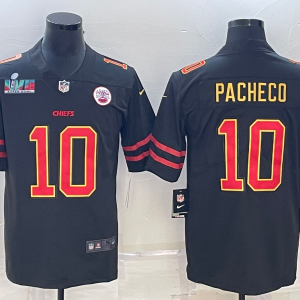 Men Kansas City Chiefs #10 Isiah Pacheco Black Red Gold Super Bowl LVII Patch Vapor Untouchable Limited Stitched Jersey