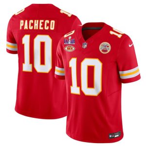 Men Kansas City Chiefs #10 Isiah Pacheco Red 2024 F.U.S.E. Super Bowl LVIII Patch With "NKH" Patch Vapor Untouchable Limited Football Stitched Jersey