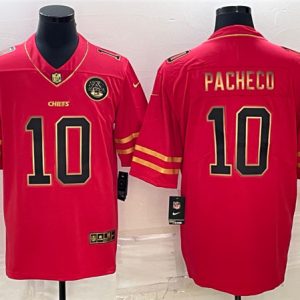 Men Kansas City Chiefs #10 Isiah Pacheco Red Gold Vapor Untouchable Limited Stitched Jersey