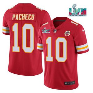 Men Kansas City Chiefs #10 Isiah Pacheco Red Super Bowl LVII Patch Vapor Untouchable Limited Stitched Jersey