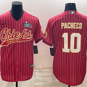 Men Kansas City Chiefs #10 Isiah Pacheco Red With Super Bowl LVII Patch Cool Base Stitched Baseball Jersey