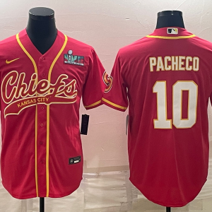 Men Kansas City Chiefs #10 Isiah Pacheco Red With Super Bowl LVII Patch Cool Base Stitched Baseball Jersey