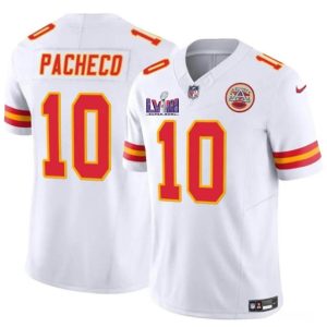 Men Kansas City Chiefs #10 Isiah Pacheco White F.U.S.E. Super Bowl LVIII Patch Vapor Untouchable Limited Football Stitched Jersey