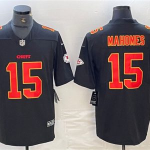 Men Kansas City Chiefs #15 Patrick Mahomes Black Vapor Untouchable Limited Football Stitched Jersey